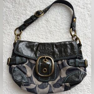 RARE Coach Vintage Viral Y2K Soho Leather and Denim Shoulder Bag